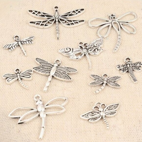 Dragonfly Pendants - Randomly Mixed Texture 23pcs Alloy Material - Picture 1 of 2